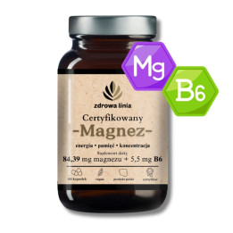 Certyfikowany Magnez + witamina B6 - 100 kapsułek
