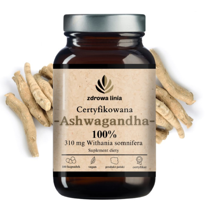 Certyfikowana Ashwagandha 100% 310 mg Withania somnifera