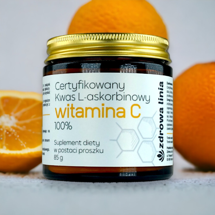 Certyfikowany kwas L- askorbinowy 100% Witamina C w proszku 85 g