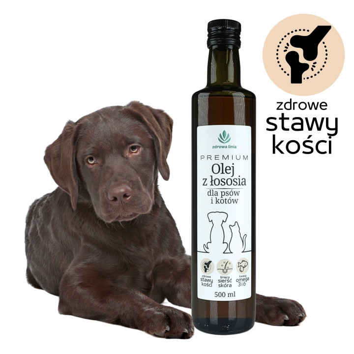 PREMIUM olej z łososia dla psów i kotów