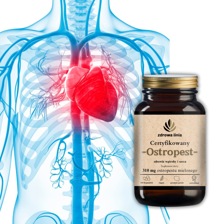 Certyfikowany Ostropest zdrowie wątroby i serca 310 mg ostropestu w jednej kapsułce