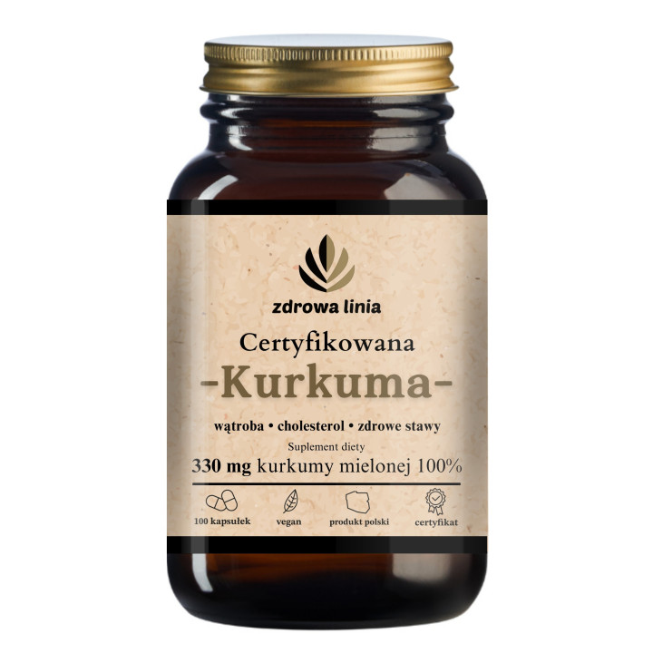 Certyfikowana Kurkuma 330 mg 100 kapsułek
