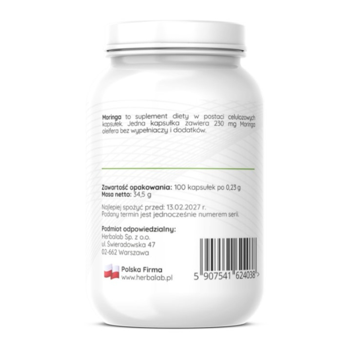 Moringa oleifera 460 mg vegańskie kapsułki 100 szt