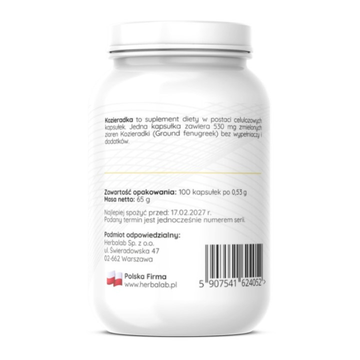 Kozieradka 530 mg Fenugreek na żołądek wrzody odporność 100 Vege caps