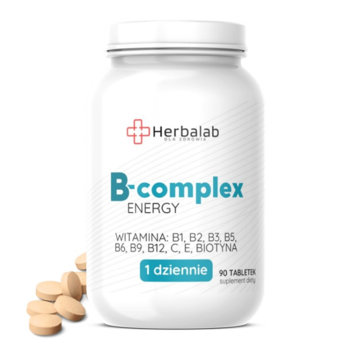 B complex Energy B1,B2,B3,B5,B6,B12,Biotyna 90 tabletek Herbalab