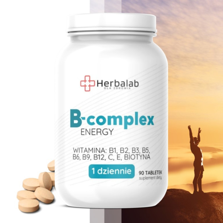 B complex Energy B1,B2,B3,B5,B6,B12,Biotyna 90 tabletek Herbalab