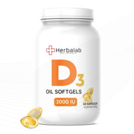 Witamin D3 2000 IU 60 żelowych kapsułek Herbalab