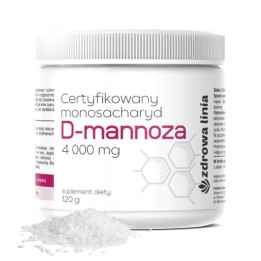 D-Mannoza D-mannose 4000 mg CZYSTA bez dodatków 120g Miarka GRATIS