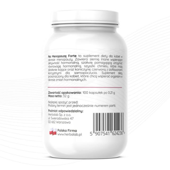 Herbalab Na menopauzę Forte 100 kapsułek koniczyna czerwona Menopauza