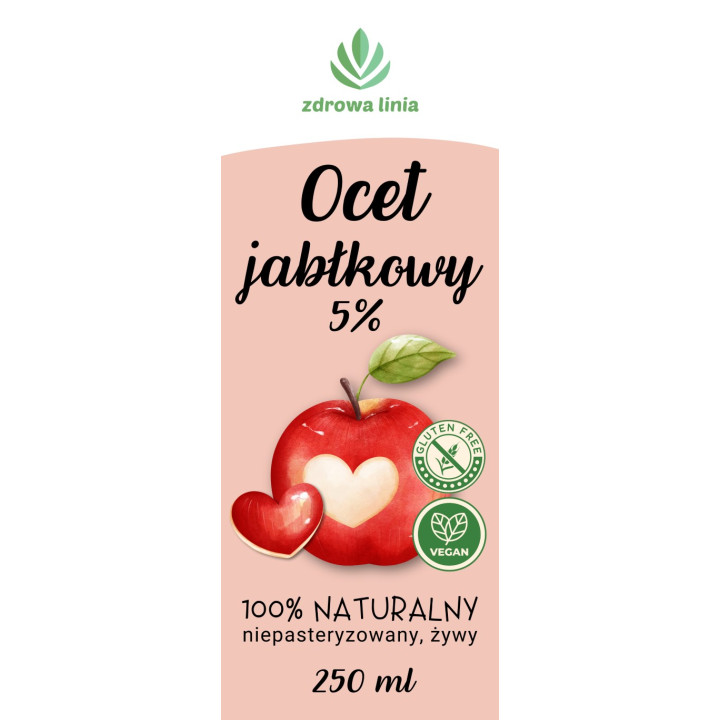 Ocet jabłkowy 5% niepasteryzowany żywy 100 % naturalny
