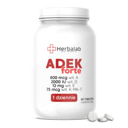 Herbalab ADEK Forte kompleks A,D3,E,K2 MK-7 - 1 tabletka dziennie 60 sztuk