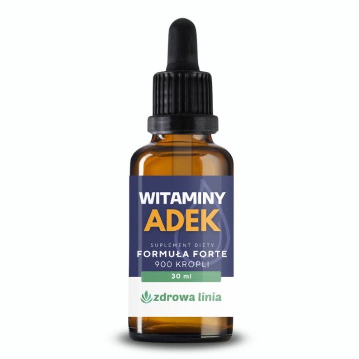 Witamina ADEK forte w kroplach 900 kropli Witaminy A+D3+E+K2 30ml