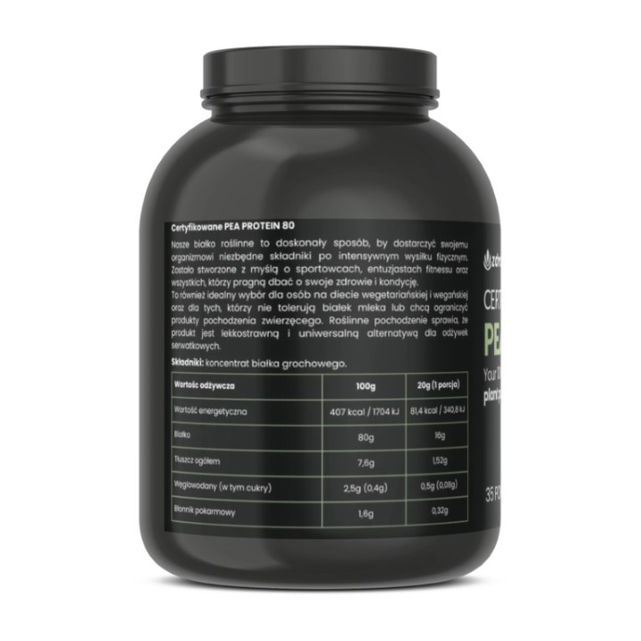 Białko 80% PEA PROTEIN 700g BIAŁKO Z GROCHU WEGAŃSKIE VEGE + miarka GRATIS