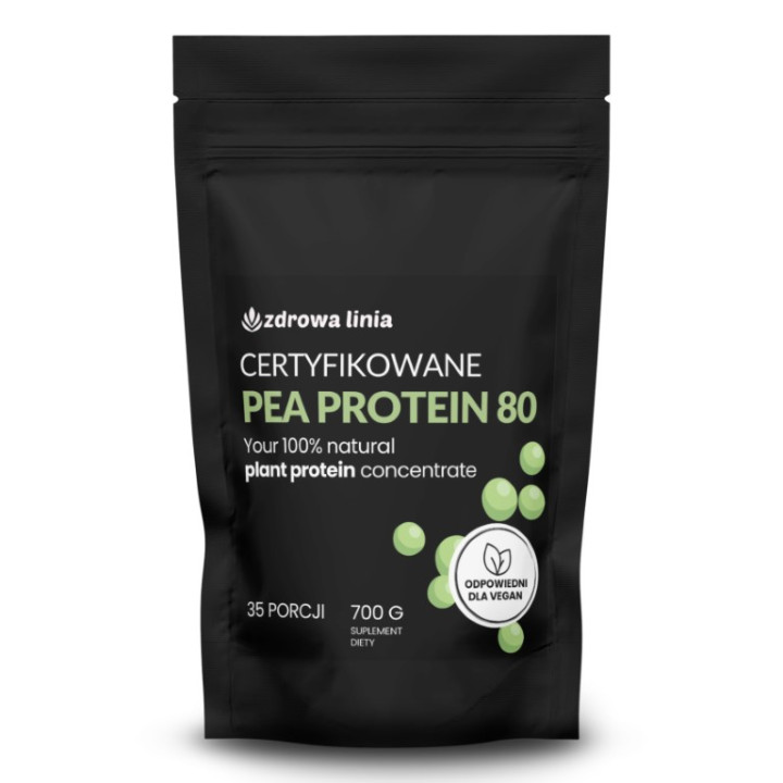 Białko 80% PEA PROTEIN 700g BIAŁKO Z GROCHU WEGAŃSKIE VEGE