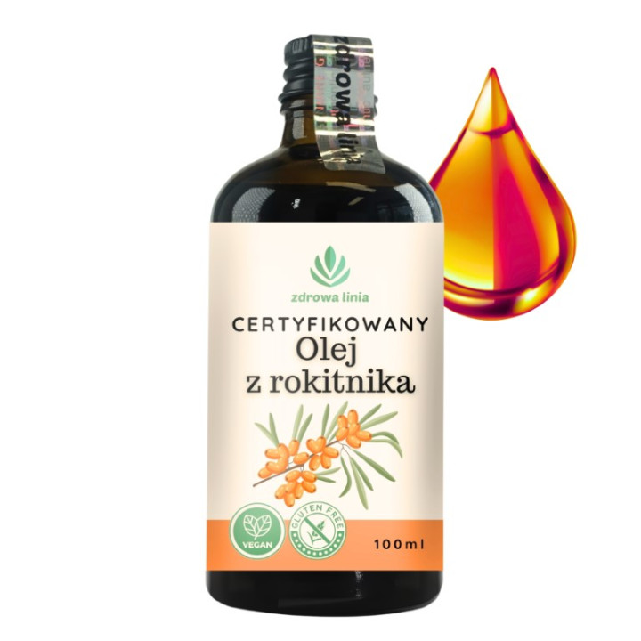 Certyfikowany Olej z rokitnika 100 % tłoczony na zimno odporność na infekcje