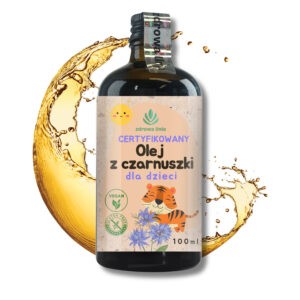Certyfikowany Olej z czarnuszki dla dzieci tłoczony na zimno 100 ml