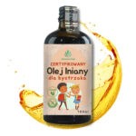 Certyfikowany olej lniany dla bystrzaka tłoczony na zimno 100 ml