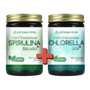 Zestaw: Spirulina ŻELAZO+, Chlorella JOD+