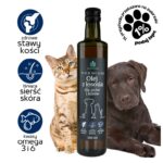 PREMIUM Olej z łososia dla psów i kotów Omega 3 i 6
