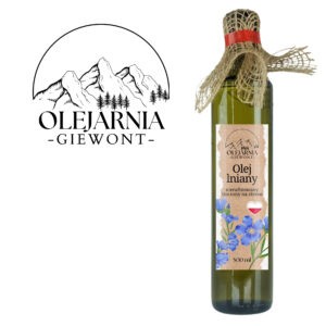 Olej lniany nierafinowany 500 ml Olejarnia Giewont