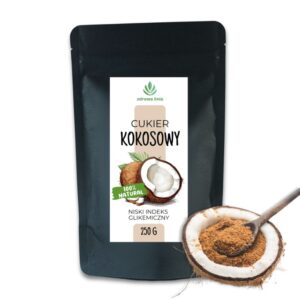 Cukier kokosowy naturalny 250 g zdrowy zamiennik cukru niskie IG 100 % natural